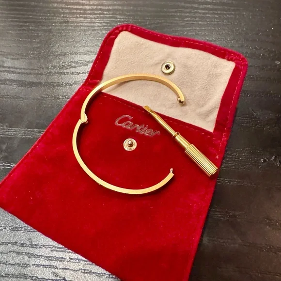 Cartier 18k Rose Gold Love Bracelet Small Model Size 16 - Picture 4 of 5